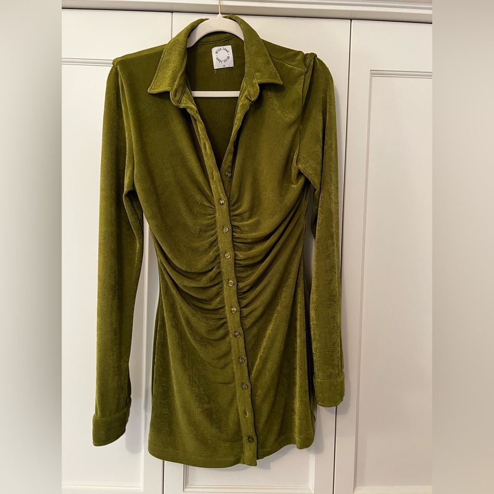 With Jean super flattering mini green dress (size S)